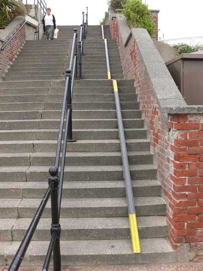 Clacton bike lane and rail