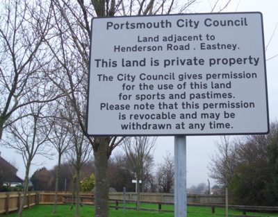 Sign at Eastney