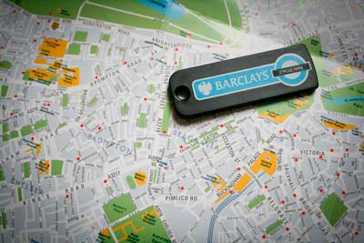 Barclay's Bike Hire map Â© William Hook