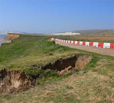 Military road landslip, Isle of Wight