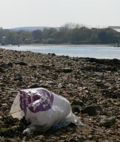 Plastic bag on the Medina Estuary