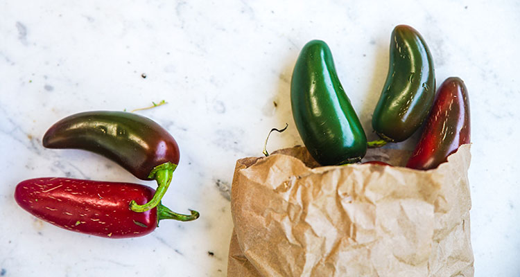 Vegetables in a paper bag