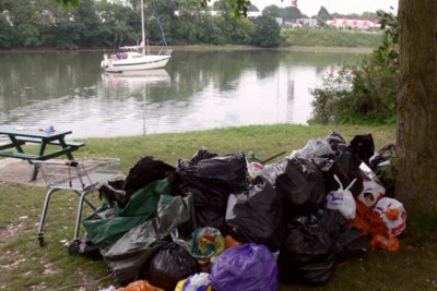 Rubbish after Isle of Wight Festival