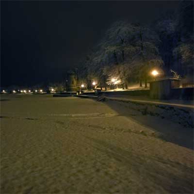 Appley tower and beach in the snow